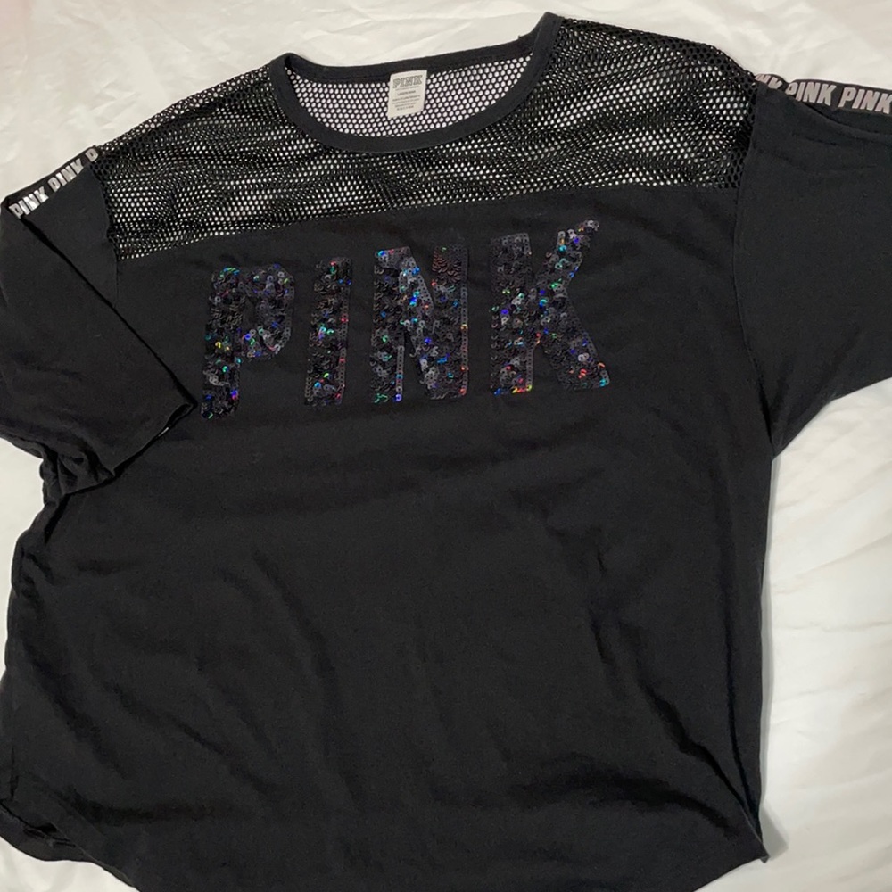 Vs pink mesh shirt 3/4 sleeves